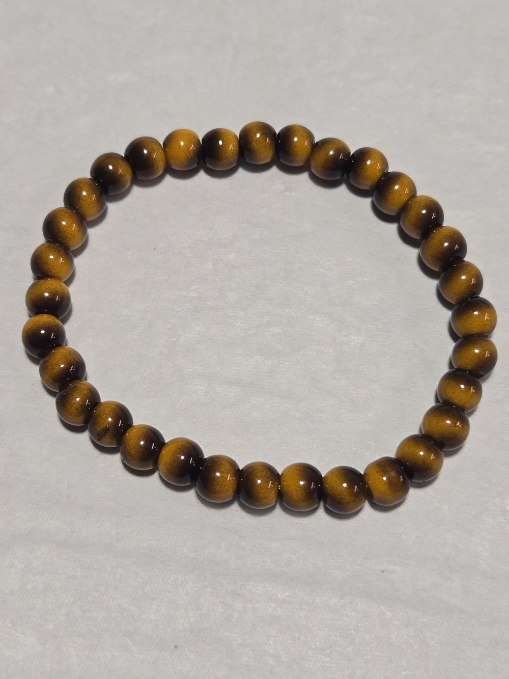 6mm- Brown Glass Bead Stretch Bracelet
